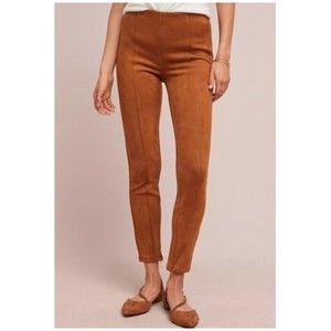 Anthropologie Faux Suede Skinny Camel Tan Legging Pants Size 27